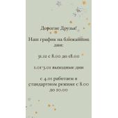 График работы в новогодние праздники